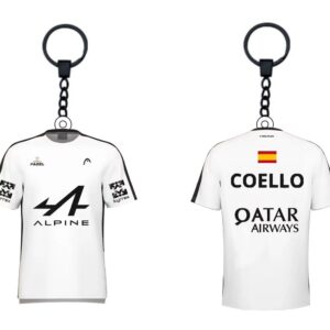 Jersey Keychain – Arturo Coello (White • Alpine)