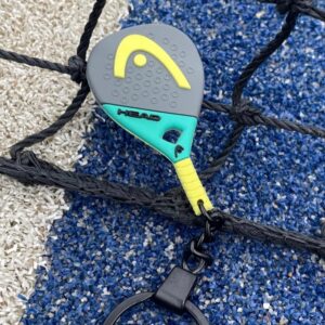 Head Padel Racket Keychain – Grey/Teal